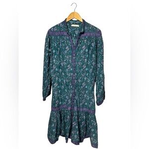 Lola Australia | Bohemian Cottagecore Lagenlook‎ Floral Maxi Dress | Size XS